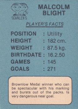 1981 Scanlens VFL #76 Malcolm Blight Back
